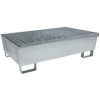 Conische stalen retentiebak 220 L, Vermogen (aantal vaten): 2, Roostermat: ja, Inhoud opvangbak: 220 L