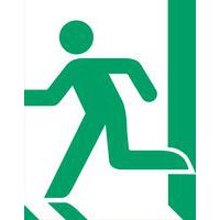 Pictogram Nooduitgang links - 150 x 150 mm - Jalema