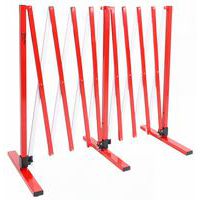 Uittrekbaar terreinhek, Productgewicht: 13.5 kg, Lengte: 4 m, Kleur: Rood/wit