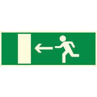 Fotoluminescerend paneel - Nooduitgang naar links - Hard