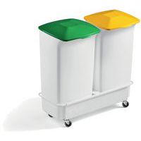 Afvalcontainer DURABIN met 2 grijs trolley van 40 liter - Durable