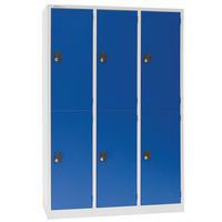 Meervaks garderobekast, Type garderobekast: Met garderobe, Materiaal: Staal, Aantal vakken/kolom: 2