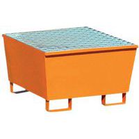 Conische stalen opvangbak 220 l, Vermogen (aantal vaten): 1, Roostermat: ja, Inhoud opvangbak: 220 L