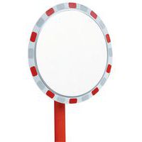 Veiligheidsspiegel rond, Bewakingsradius: 15 m, Vorm: Rond, Frame kleur: Rood, Zicht: 90 °