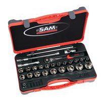 Koffer 1/2 doppen met 27 6-kant gereedschappen in mm - SAM Outillage