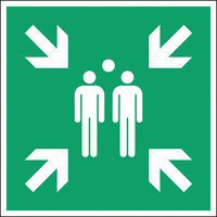 Nood- en evacuatiebord vierkant - Verzamelpunt - Hard