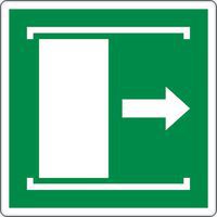 Evacuatiebord - Deur openschuiven rechts - Aluminium