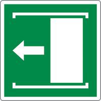 Evacuatiebord - Deur openschuiven links - Aluminium