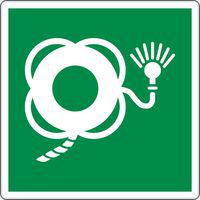 Evacuatiebord - Reddingsboei met lijn en zelfontbrandend licht - Aluminium