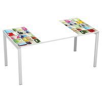 Recht bureau Easy Office breedte 160 cm, Type onderstel: I-poot, Totale breedte: 160 cm
