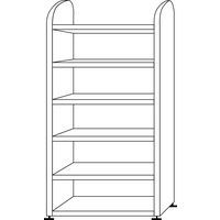 basis zonder achterwand met 5 legborden