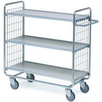 Wagen met geplastificeerde houten legborden - 3 legborden - Draagvermogen 200 kg