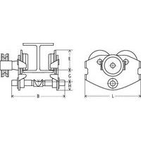 B = Totale breedteL = Totale diepteE + G + H = Totale hoogte
