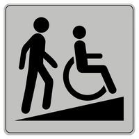 Pictogram van polystyreen ISO 7001 - Oprijhelling