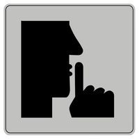 Pictogram van polystyreen ISO 7001 - Stilte
