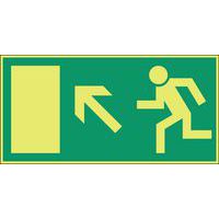 Fotoluminescerend bord Nooduitgang linksboven - Zelfklevend