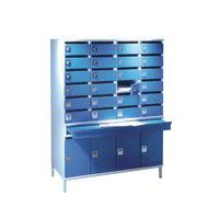 Voorbeeldsamenstelling: 2 x type 4002, 1 x lade voor scheiding voor postkast, 2 x type 4266, 1 x onderstel (120 x 50 x 30 cm)