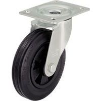 Zwenkwiel met grondplaat - Draagvermogen 50 tot 295 kg - Zwart
