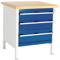 Werkbank beuken Cubio - 3 laden - B 750 mm - Bott