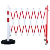 Uittrekbaar hek op wielen, paal met zware sokkel - Crash stop