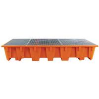Opvangbak voor 3 IBC, Inhoud opvangbak: 1650 L, Kleur: Geel, Capaciteit (aantal bulkcontainers): 3