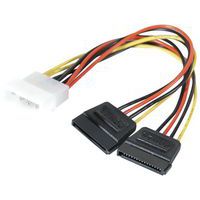 Voedingsadapter Molex naar 2x SATA - 15 cm