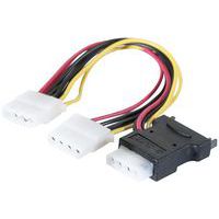 Voedingkabelsplitter SATA naar 3 Molex - 30 cm
