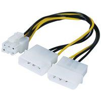 Voedingsadapter Molex naar PCI-E 6-pins - 25 cm