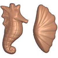 Chocolade mal voor 16 zeepaardjes en schelpen - Matfer