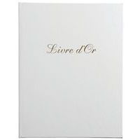 Gastenboek Balacron kaft met opschrift Livre d'Or 27x22cm verticaal