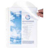 Showtas geperforeerd met balg opening aan bovenzijde glad PP 20/100 A4