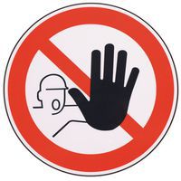 Bord Verboden voor onbevoegden, zelfklevend, Zelfklevend: ja, Stijf: nee, Norm ISO 7010: ja, Materiaal: PVC