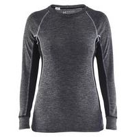 Onderhemd Dames, 100% Merino WARM 7200 - grijs/zwart
