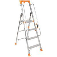 Professionele trap van aluminium met leuning, Toegangshoogte: 2.9 m, Platform hoogte: 0.901 m