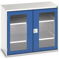 Hoge kast Verso 1050x550x900mm met raamdeur en 2 legborden - BOTT