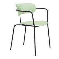 Set van 4 bistrostoelen - voet zwart, zitting groen - Meet by Paperflow