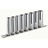 Set 10 lange doppen 3/8 inch op rail