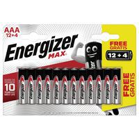 Batterij Max AAA/LR03 - Set van 12 + 4 - Energizer