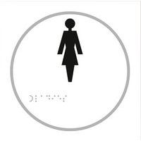 Informatiebord binnen met relief en braille dames