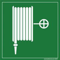 Bord brandhaspel met vlam