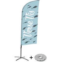 Beach Flag Alu Wind compleet - Verse Vis - kruisvoet - Showdown.