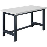 Vaste werkbank SI40 gelamineerd blad met metalen onderstel antraciet RAL 7016
