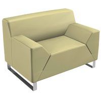 Fauteuil voor ontvangstruimte Asso 1-zits verchroomd onderstel met PVC-coating Quadrifoglio