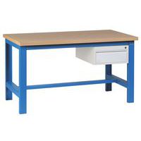 Werkbank SI 40 blad beukenmultiplex + 1 lade blauw RAL 5015