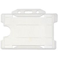 Beschermende badgehouder enkelzijdig ­- Transparant - Horizontaal - Set van 100