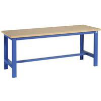 Werkbank SI40 blad beukenmultiplex onderstel metaal epoxy blauw RAL 5015
