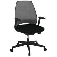 Bureaustoel Oxygen met nylon rugleuning, zwarte armleuningen en voet