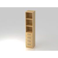 Wandkast niet-afsluitbaar met 4 laden metaal handgreep - Hammerbacher