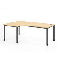 Bureau 90° hoek met 4 ronde poten - 200 x 120 cm - Hammerbacher