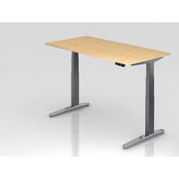 Zit- en stabureau elektrisch 160x80cm XBHM aluminium poot Hammerbacher